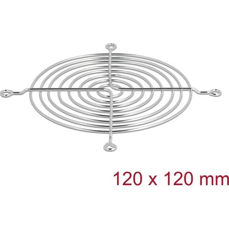 Delock Rejilla metÃ¡lica para ventilador de 120 x 120 mm, plateada