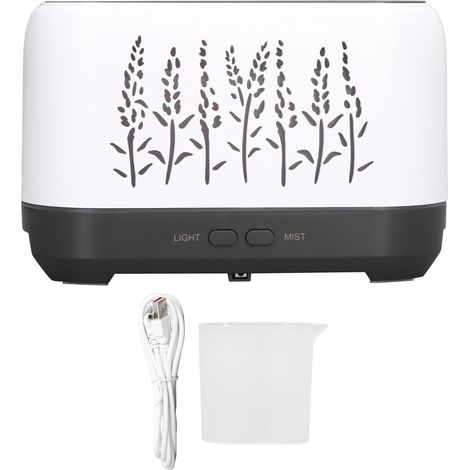 200-ml-Stimmungslampe mit Hohlflamme, USB-Luftbefeuchter, Ultraschall-Aromatherapie, Weiß (1/5)