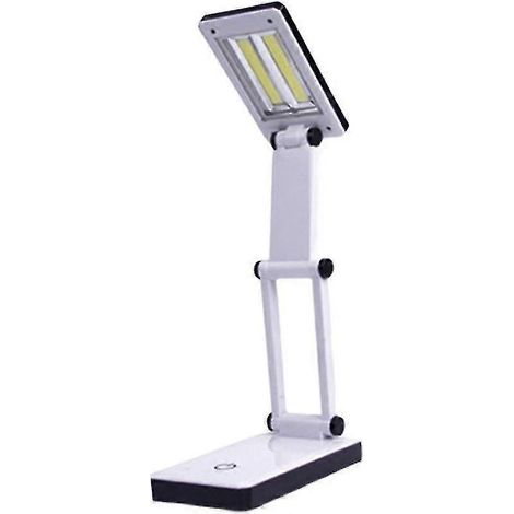 Lampe de table solaire compacte à double usage pour étudiants, utilisable comme lampe de bureau ou de chevet pliable avec protection oculaire LED (1 pièce, blanche) (1/4)