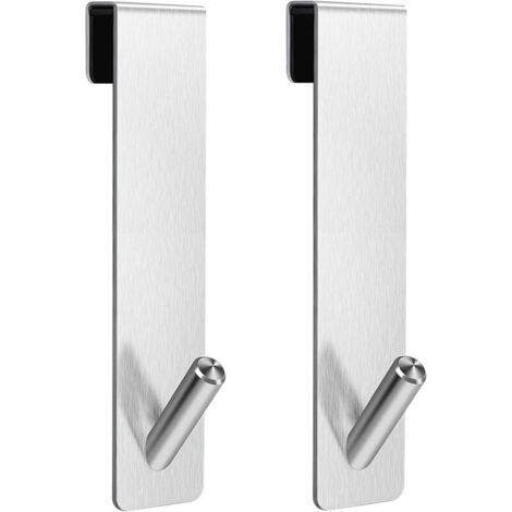 2 Pack Shower Door Hooks - Diamond Towel Hooks, Silver Frameless Glass Shower Door Hooks (7 Inch) (1/4)