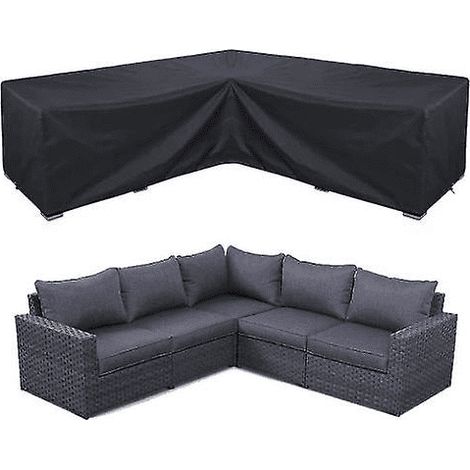Housse de Canapé d'Angle Extérieur Imperméable, Protection Mobilier de Jardin pour Ensemble de Salon, Couvre-Meuble Sectionnel Résistant aux Intempéries (200x270x82cm) (1/5)