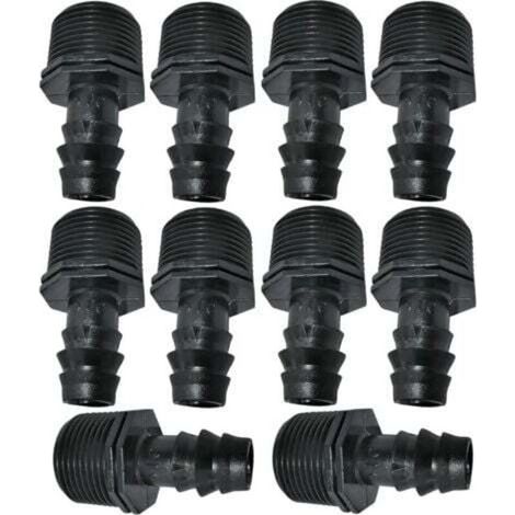 16 mm x 3/4" Tropfschlauchadapter/-verbinder mit Außengewinde (für 16-mm-Schläuche) Anschluss für Bewässerungs-/Sprinkleranlagen (1/4)