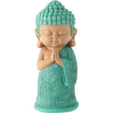 Statuette Moine Prière "Toby" 32cm Bleu Azur (1/4)
