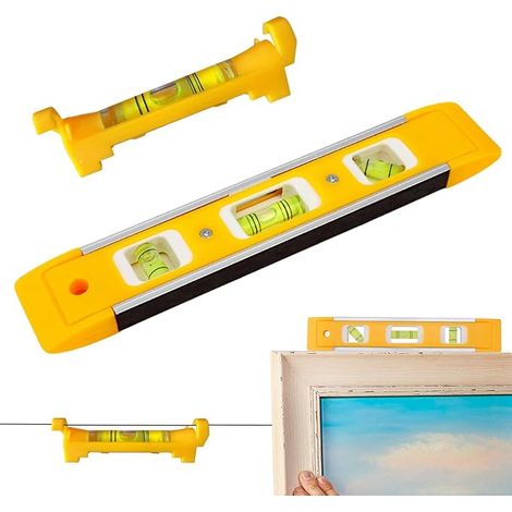 2 Pieces Bubble Level 200 mm/75 mm, Magnetic Torpedo Level with 3 Vials 45°/90°/180°, Durable and Unbreakable, Measuring Tools with Magnetic Strips (1/5)