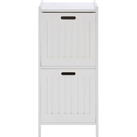 Interiors By Premier Sleek 2 Drawer Rustic Bathroom Shelf Unit, Ample Storage Standing Shelves, Elegant Shelving Unit For Bedroom (1/5)