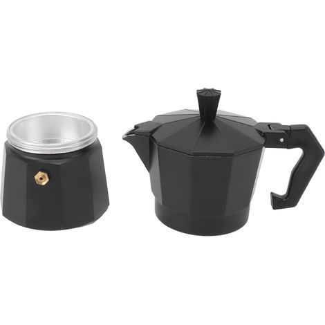Cafetière italienne Moka à poser sur la cuisinière, en alliage d'aluminium, accessoire de cuisine à monter soi-même, noir, 150 ml (1/5)