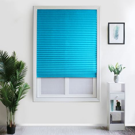 Store Vénitien Plissé - 90 cm x 150 cm - Pour Fenêtre - Obscurcissant - Filtrant Lumière - 1 Pièce (1/5)
