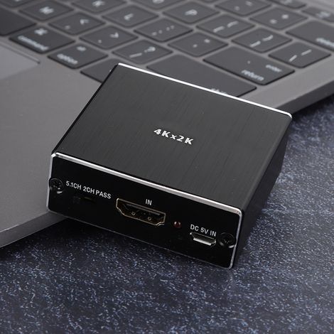 Extracteur Audio HDMI Optique 4K Professionnel avec Sortie SPDIF et Jack 3.5mm - Noir Métallique
