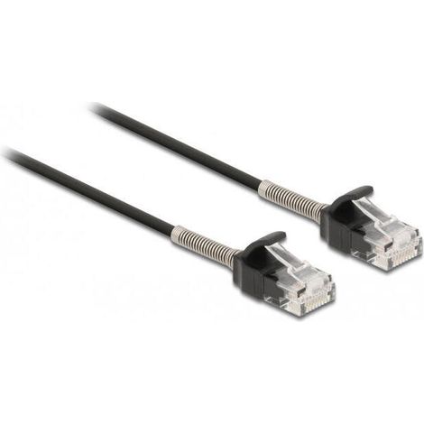 Delock cable rj45 macho a rj45 macho cat.6a 5 m negro proteccion anti-dobleces (1/2)