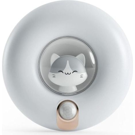 Veilleuse à capteur de mouvement rechargeable pour enfants, éclairage d'armoire à intensité variable pour placard, chambre, couloir, abri de toilette, garage (mesure Φ93 x T31) (1/4)