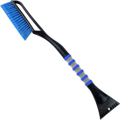 Brosse de nettoyage de voiture 2en1 Fouet grattoir à glace Grattoir à glace amovible Brosse à feuilles et à pollen avec poignée ergonomique en mousse pour voitures,camions et SUV (ABS,brosse PVC,68CM) (1/5)