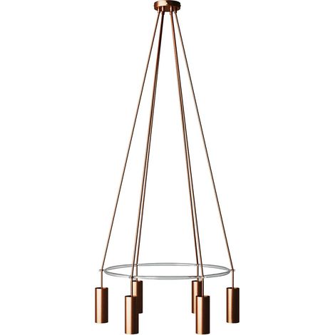 Creative Cables - Suspension tubulaire à 6 lumières E14 Cage (1/5)