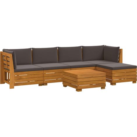 Maison Exclusive - Outdoor-Sofagarnitur mit Kissen 6 Stück Braun