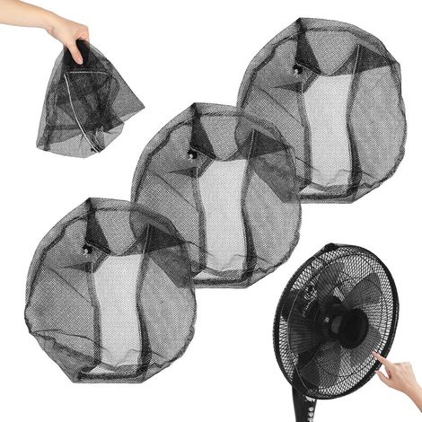 Protection pour Ventilateur Filet de Sécurité en Polyester 3 Pièces, Facile à Installer, pour Bébé et Fête Estivale, Couverture Anti-pincement Noire (1/5)