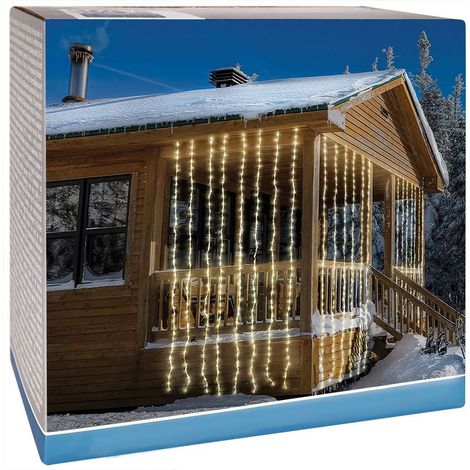 Rideau 320 LEDs Blanc Chaud 5 Fonctions 1x2m (1/5)