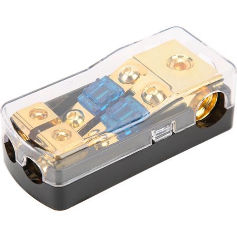 Distributeur de puissance 60A 1 entrée 2 sorties, séparateur audio auto en cuivre, porte-fusible de mise à la terre, 2 voies (1/5)