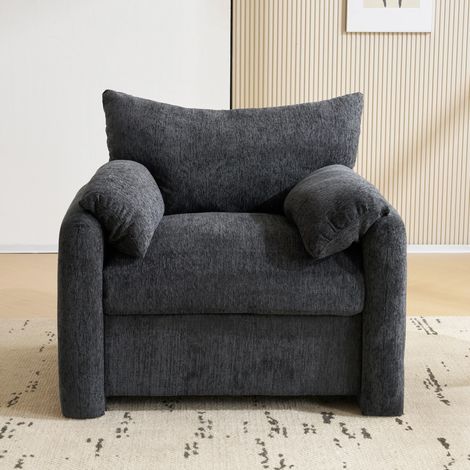Modernes Design, Chenille-Stoff, übergroßer Sessel, dekorativer Stuhl, Einzelsofa, Freizeitstuhl, geeignet für Wohnzimmer und Schlafzimmer  [old sku:N653P210956G]