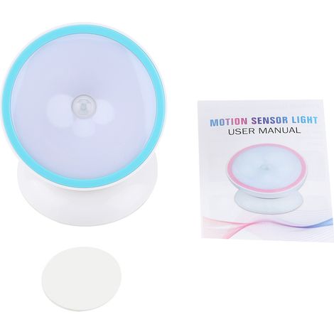 Lampe à détecteur de mouvement 360° à induction corporelle pour escalier, veilleuse bleue lumière chaude (1/5)