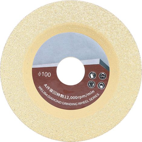 Disco de corte de diamante para soldadura fuerte, chapado en titanio, de 100 mm, 60 mallas. (1/5)
