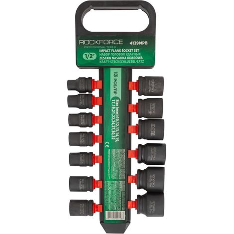 Schlagschrauber-Steckschlüsselsatz 1/2" 10-32 mm 13-teilig (1/2)