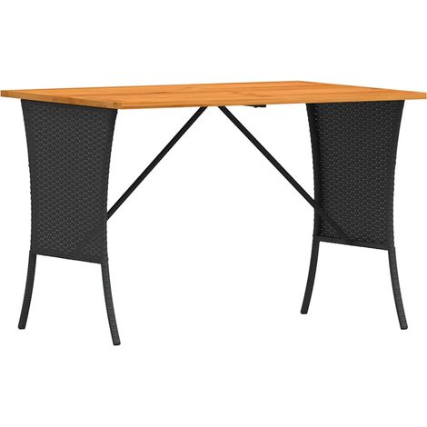 Maison Exclusive - Tavolo Giardino Piano Legno Acacia Nero 105x75x72 cm Polyrattan