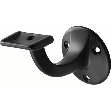 Supporto per corrimano 3507 alluminio con rivestimento nero D. piastra a parete 56mm superficie liscia