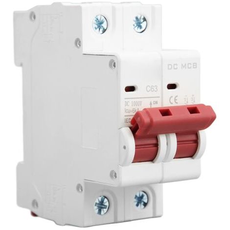 DC 1000V 2P Disjoncteur DC 63A Disjoncteur Miniature pour Système Solaire Photovoltaïque Disjoncteur monté sur Rail DIN Capacité de Segment Basse Tension 6000A (1/5)