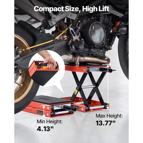 Cric de Moto à Ciseaux Pont Élevateur Compact Charge 680 kg Plage (1/5)