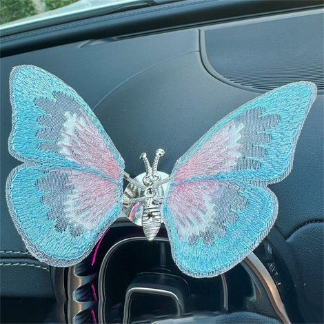Papillon Décoratif Mobile - Brodé - Pour Intérieur Voiture - En Alliage Léger - 1 Pièce