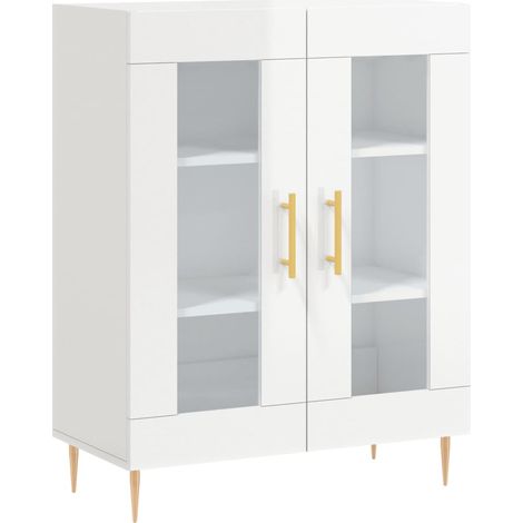Credenza cassettiera cassettiera mobile contenitore organizer cucina soggiorno lucido 69,5 x 34 x 90 cm derivati del legno bianco 020030686