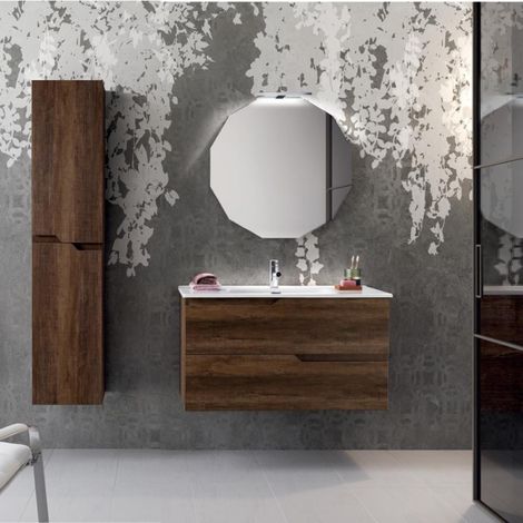 Mobile da bagno sospeso base 100 BORA moderno a 2 cassetti con lavabo TEK (1/5)