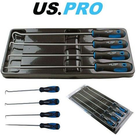 US PRO 4pc Long Pick And Hook Set Removal Tool Extra long Total Length 380mm 5036 (1/3)