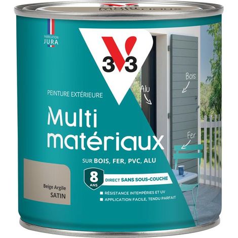 Peinture extérieure Multi-matériaux V33 Beige argile Satin 0,5L