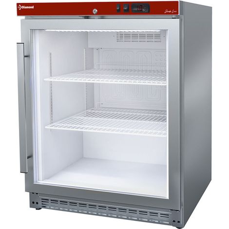 Frigo ventilé inox 150L porte vitrée éclairage LED réfrigérant R600a classe climatique 4 - Diamond (1/3)