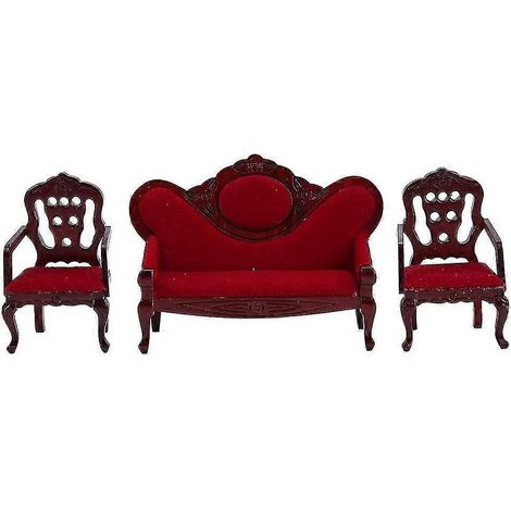 Accessoires pour maison de poupée, mobilier miniature à l'échelle 1:12 pour maison de poupée DIY, canapé, fauteuil en bois pour salon et chambre. (1/5)
