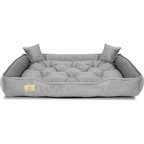 Cuccia/recinto per cani, 130x105 cm, velluto, grigio