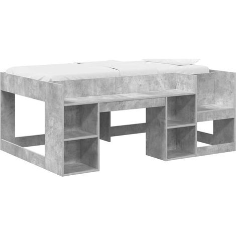 Cadre de lit coffre pour enfant, gris ciment, 80 x 160 cm (1/5)