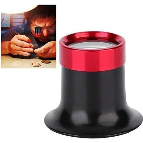 Lupa de relojero, lupa ocular de aleación de aluminio de 10 aumentos para lectura, trabajos de precisión, reparaciones y costura. (1/5)