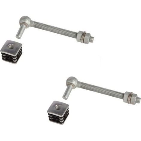 2 charnières M16 bouchons alu 40x40mm pour portillon de jardin, L 160mm LOCINOX (1/2)