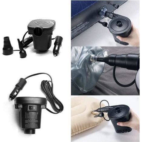 Pompe À Air - 12 V Cc - Pour Matelas Gonflable Bateau Voiture Camping - Portable Rapide Avec 2 Embouts - 1 Pièce (1/4)