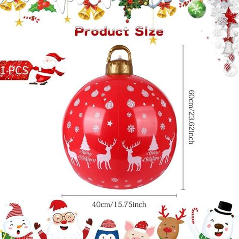 Boule de noël gonfiabile in PVC, decorazione gigante, bouquet de noël, decorazione d'esterno per maison, élan (1/4)