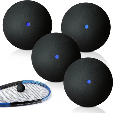 Lot de 4 balles de squash en caoutchouc pour squash - Pour l'entraînement débutant et la compétition (1/5)