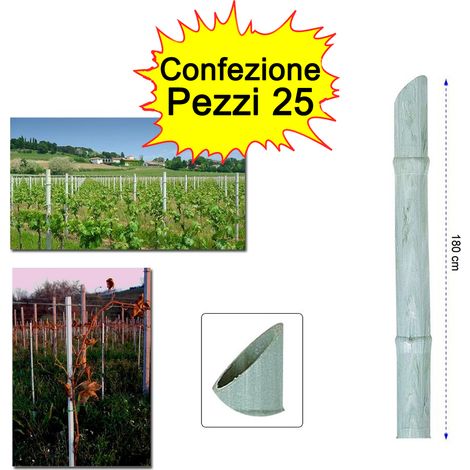 Paletto per pomodori tutori in pvc confezione da 25 pezzi 2,7 cm x h 180 cm