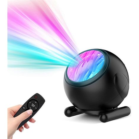 Projecteur d'aurores boréales avec bruit blanc et télécommande - 8 effets, lampe de chevet galaxie réglable, minuteur d'aide au sommeil (1/5)