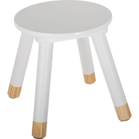 Atmosphera – Tabouret enfant DOUCEUR – Hauteur d'assise 25,7 cm – MDF et bois – Diam. 24 cm – Poids 1,3 kg – Chaise de bureau ou table de nuit (1/6)