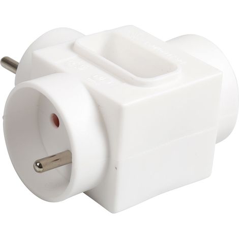 Multiprise Murale - COGEX - 3 prises - Blanc - 2 ports USB - Sécurité enfant (1/5)