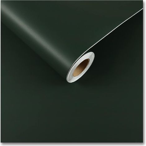 Carta da parati autoadesiva, impiallacciatura per mobili, verde scuro, 30x200 cm