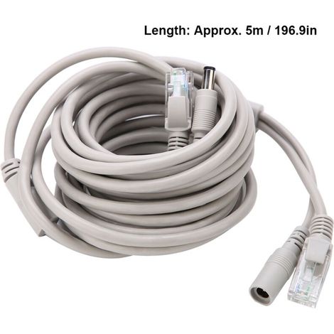 5M/10M/15M/20M RJ45 + cble de vidéosurveillance Ethernet DC pour caméras IP système NVR 10Mbps100Mbps (5M) (1/5)