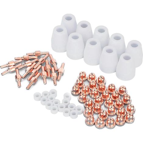 70 embouts d'électrodes consommables pour découpeurs plasma, compatibles avec les torches de découpe PT-31, LG-40, CUT40 et CUT50