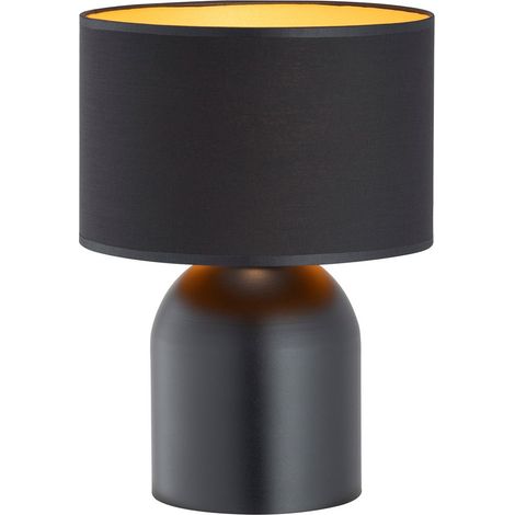 Lampada da Tavolo Aspen, Acciaio verniciato a polvere, Nero, Oro, 25x35x25 cm
